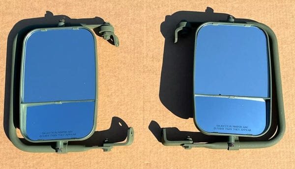 New HMMWV Green Mirror Assembly Set (Pair) – Humvee H1 / M998 – OEM Part #12342129 / 12342130