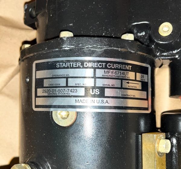 HMMWV M998 24V Starter Motor – 6.2L / 6.5L Diesel – M1114 / M11 Series – OEM #5578787 Compatible with the HMMWV, including Hummer H1, M998, M1114, and M11 series models. - Image 3