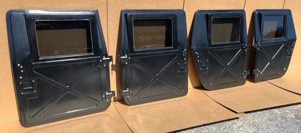 New Steel HMMWV X Door Set – Fits Humvee M998, M1114, M1123 & Hummer H1 – Heavy-Duty Doors  Compatible with the HMMWV, including M998, M1114, M1123, and the Hummer H1.